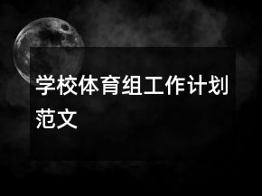 學校體育組工作計劃范文