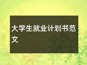 大學(xué)生就業(yè)計(jì)劃書(shū)范文