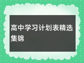 高中學(xué)習(xí)計(jì)劃表精選集錦
