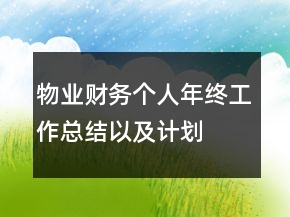 物業(yè)財務(wù)個人年終工作總結(jié)以及計劃