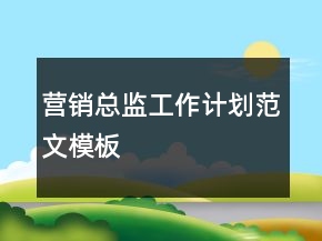 營(yíng)銷總監(jiān)工作計(jì)劃范文模板