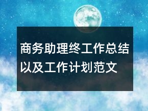 商務(wù)助理終工作總結(jié)以及工作計(jì)劃范文