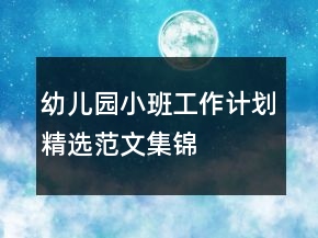 幼兒園小班工作計劃精選范文集錦