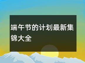 端午節(jié)的計劃最新集錦大全