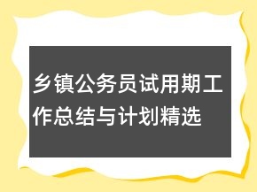 鄉(xiāng)鎮(zhèn)公務(wù)員試用期工作總結(jié)與計(jì)劃精選范文
