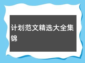 計劃范文精選大全集錦