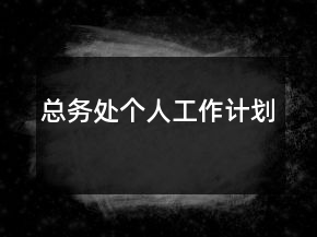 總務(wù)處個(gè)人工作計(jì)劃