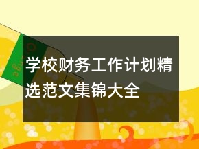 學(xué)校財(cái)務(wù)工作計(jì)劃精選范文集錦大全