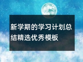 新學(xué)期的學(xué)習(xí)計(jì)劃總結(jié)精選優(yōu)秀模板