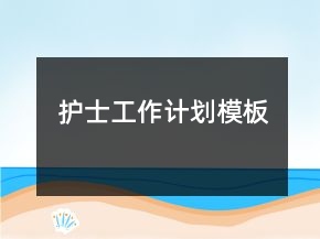 護士工作計劃模板