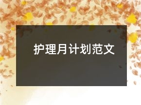 護理月計劃范文