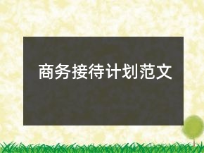 商務(wù)接待計(jì)劃范文