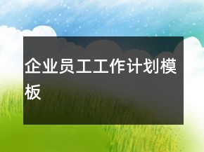 企業(yè)員工工作計劃模板