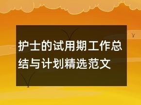 護(hù)士的試用期工作總結(jié)與計劃精選范文