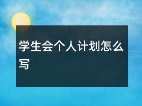 學(xué)生會(huì)個(gè)人計(jì)劃怎么寫(xiě)