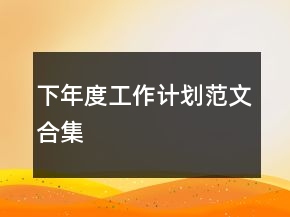 下年度工作計(jì)劃范文合集