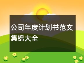 公司年度計劃書范文集錦大全