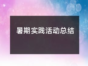 暑期實(shí)踐活動(dòng)總結(jié)