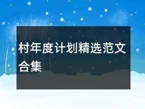 村年度計劃精選范文合集