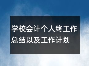 學(xué)校會計(jì)個(gè)人終工作總結(jié)以及工作計(jì)劃范文