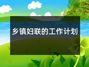 鄉(xiāng)鎮(zhèn)婦聯(lián)的工作計(jì)劃