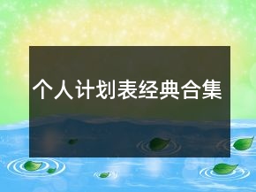 個(gè)人計(jì)劃表經(jīng)典合集
