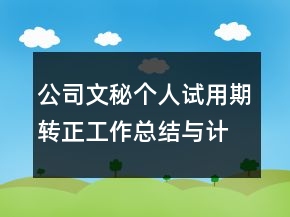 公司文秘個(gè)人試用期轉(zhuǎn)正工作總結(jié)與計(jì)劃精選