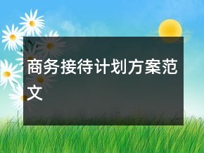 商務(wù)接待計劃方案范文