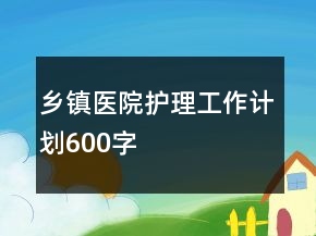 鄉(xiāng)鎮(zhèn)醫(yī)院護(hù)理工作計劃600字