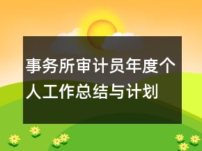 事務所審計員年度個人工作總結與計劃范例