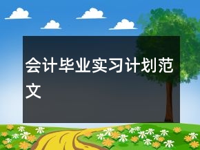 會計畢業(yè)實習計劃范文