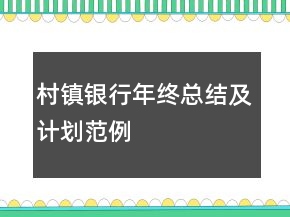 村鎮(zhèn)銀行年終總結及計劃范例