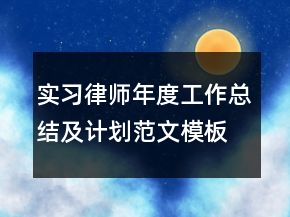 實習律師年度工作總結(jié)及計劃范文模板