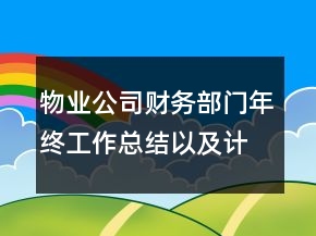 物業(yè)公司財務(wù)部門年終工作總結(jié)以及計劃