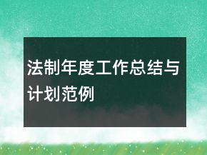 法制年度工作總結(jié)與計劃范例