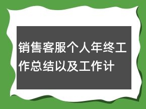 銷售客服個人年終工作總結(jié)以及工作計劃范文