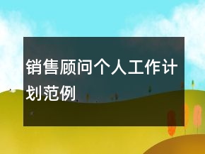 銷售顧問個(gè)人工作計(jì)劃范例