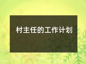 村主任的工作計(jì)劃