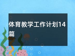 體育教學工作計劃14篇