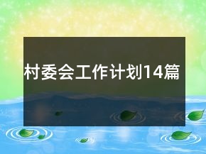 村委會(huì)工作計(jì)劃14篇