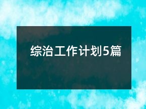 綜治工作計劃5篇