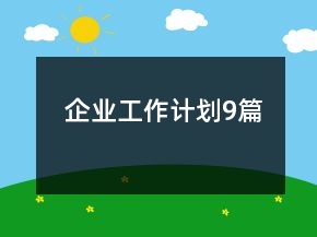 企業(yè)工作計劃9篇