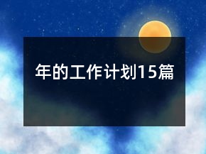 年的工作計劃15篇