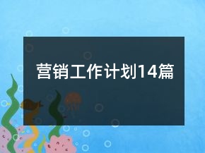 營銷工作計劃14篇