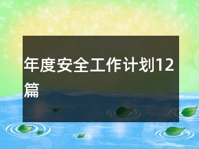 年度安全工作計(jì)劃12篇