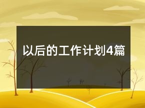以后的工作計(jì)劃4篇