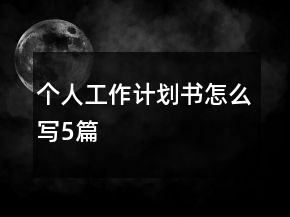個(gè)人工作計(jì)劃書怎么寫5篇