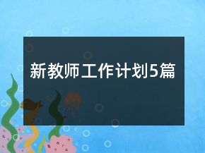 新教師工作計(jì)劃5篇