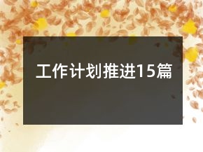 工作計(jì)劃推進(jìn)15篇