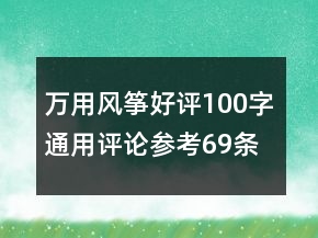 萬用風(fēng)箏好評100字通用評論參考69條